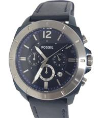 Horlogeband Fossil BQ2194 Leder Blauw 24mm