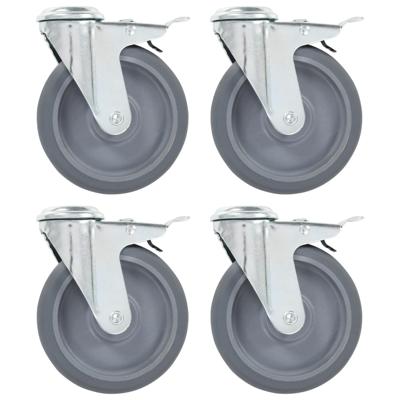 VidaXL 16 st zwenkwielen met boutgaten 125 mm