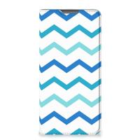 Motorola Moto G52 | Moto G82 | Hoesje met Magneet | Zigzag Blauw - thumbnail