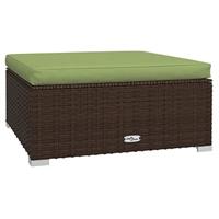 4-delige Loungeset met kussens poly rattan bruin - thumbnail