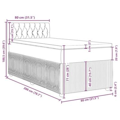 Boxspring met matras stof donkerbruin 80x200 cm
