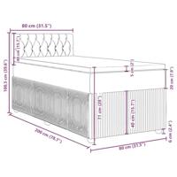 Boxspring met matras stof donkerbruin 80x200 cm - thumbnail