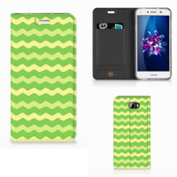 Huawei Y5 2 | Y6 Compact | Hoesje met Magneet | Waves Green - thumbnail