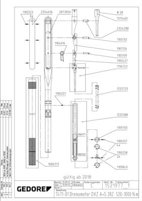 Gedore 7471-01 1521977 Momentsleutel 520 - 1000 Nm