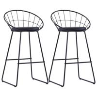 Barstoelen 2 st kunstleer zwart - thumbnail