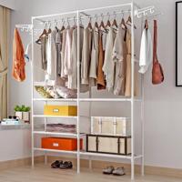 Slaapkamer vloer eenvoudige mobiele Coat Rack hanger (wit) - thumbnail