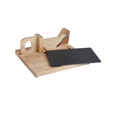 Worst Guillotine - LIVOO - MEC127 - Bovenkant van rubberhout en leisteen - Mes van roestvrij staal - Veiligheid