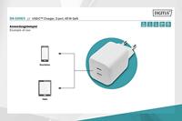 Digitus DA-10063 Laadadapter 65 W 2x USB-C USB PD Wit Vliegtuig, Binnen, Auto, Vrachtwagen - thumbnail