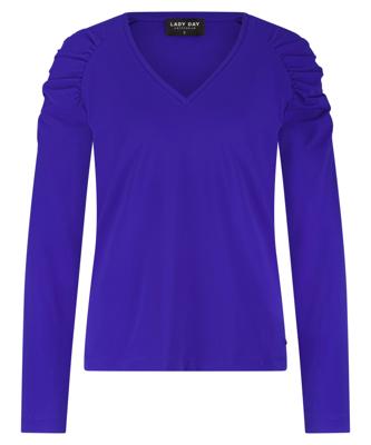 Lady Day Noor L21.375.2750 T-shirt Lange Mouw Cobalt Blue