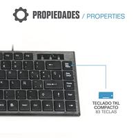 Toetsenbord iggual Teclado USB compacto TKL Slim TKL-USB negro Zwart - thumbnail