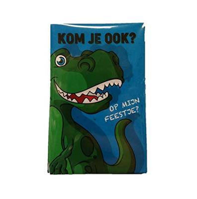 Uitnodiging dinosaurus 13.5x9cm