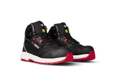 Redbrick werkschoenen - Pulse Overnose - hoog - met kruipneus - S3 - zwart / rood - maat 46