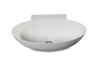 Fontein Ovaal Luca Sanitair 40x22x12 cm Solid Surface Mat Wit Luca Sanitair - thumbnail
