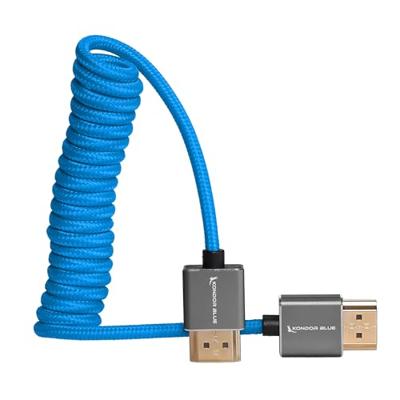 Kondor Blue Coiled Full HDMI Cable (12-24")