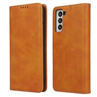 Casecentive Leren Wallet case Luxe Samsung Galaxy S21 Plus tan - thumbnail