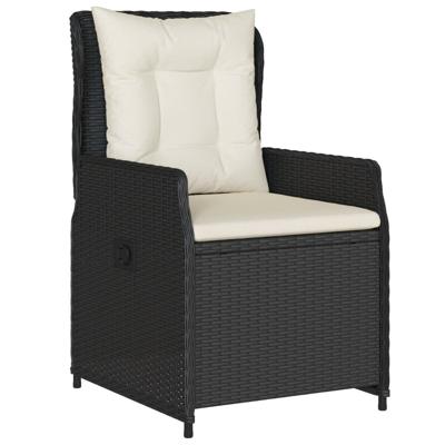7-delige Tuinset met kussens poly rattan zwart - thumbnail