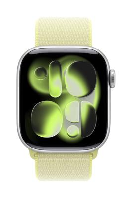 Apple Watch Band - Geweven sportbandje - 42 mm - Neongeel - Eén maat voor de meeste polsen