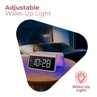 Digitale Wekker - Draadloze Oplader Voor Telefoon - Wake Up Light - Roze (HCG019QI-PI) - thumbnail