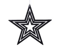 Ornament plastic ster b37,5h37,5 cm zwart KSD - Ksd - thumbnail