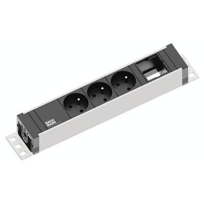 Bachmann 922.0231 Stekkerdoos Aluminium, Zwart Randaarde stekker 1 stuk(s)