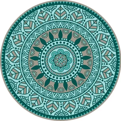 Blommie's lifestyle Buitenkleed rond d180cm turquoise