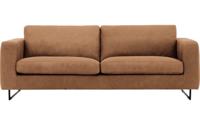 Goossens Excellent Bank Jovani bruin, leer, 3,5-zits, urban industrieel - thumbnail