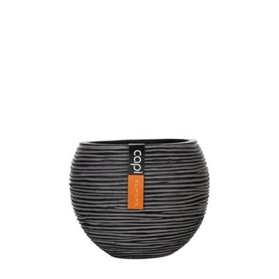 Vaas bol Rib 23x19 Zwart Capi Europe - Capi europe