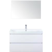 Maxx XL Badmeubelset 100 cm - Wit Hoogglans - Wastafel Just 1 Kraangat met Spiegel - thumbnail