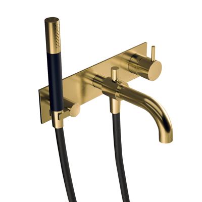 Inbouw Badmengkraan Hotbath Cobber Automatische Omstelinrichting Geborsteld Messing (incl. doucheset) Living Colours