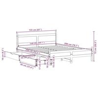 Bedframe zonder matras massief grenenhout wit 150x200 cm - thumbnail