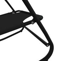 Ligstoelen 2 st schommelend staal en textileen zwart - thumbnail
