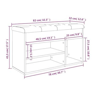 Schoenenbank 82x32x45,5 cm bewerkt hout zwart