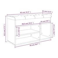 Schoenenbank 82x32x45,5 cm bewerkt hout zwart - thumbnail