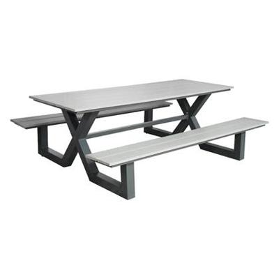 Picknicktafel Family aluminium grijs
