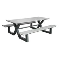 Picknicktafel Family aluminium grijs - thumbnail