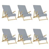 VidaXL Strandhanddoeken 6 st 400 g/m² 60x135 cm stof grijs - thumbnail