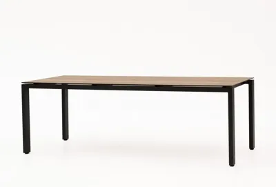 4 Seasons Outdoor dining tuintafel goa hpl teak patroon 220x95x74cm antraciet