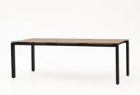 4 Seasons Outdoor dining tuintafel goa hpl teak patroon 220x95x74cm antraciet - thumbnail