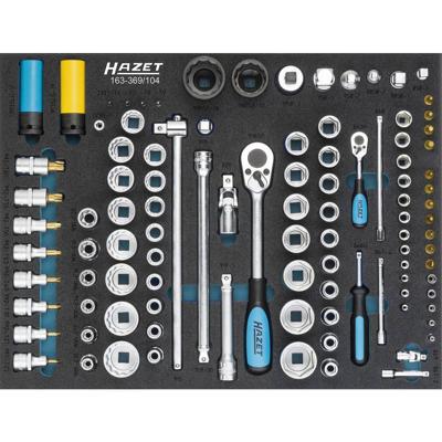 Hazet HAZET 163-369/104 Dopsleutelset Metrisch 3/4 (20 mm), 1/4 (6.3 mm), 1/2 (12.5 mm) 105-delig