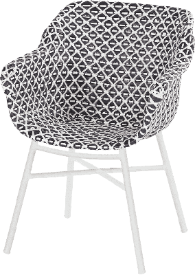 Hartman Tuinstoel 'Delphine' Wicker, kleur Wit/Zwart Hartman Tuinstoel 'Delphine' Wicker, kleur Wit/Zwart