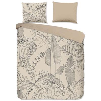 Good Morning Dekbedovertrek "bladeren" - Zand - (140x200/220 cm) - Katoen