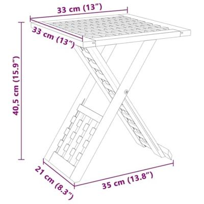 Salontafel Bruin 33 x 33 x 40.5 cm Massief walnotenhout