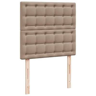 Boxspring met matras kunstleer cappuccinokleurig 100x200 cm