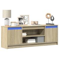 Tv-meubel met LED 139,5x34x50 cm bewerkt hout sonoma eikenkleur - thumbnail