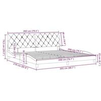 Bedframe zonder matras stof donkerbruin 200x200 cm - thumbnail