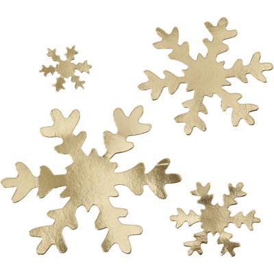 Creativ Company Sneeuwvlok, d 3+5+8+10 cm, 350 gr, goud, 16 stuk/ 1 doos