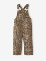 Meisjestuinbroek met print beige - thumbnail