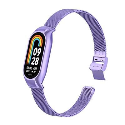 Milanese bandje met case - Lila - Xiaomi Smart Band 8 & 9 Milanese bandje met case - Lila - Xiaomi Smart Band 8 & 9