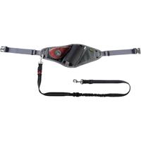 Hunter Belt pouch with anti-jerk leash Jasper Grijs, Rood Hond Handsfree riem - thumbnail