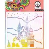 Studio Light • art by marlene mask stencil curious castle - thumbnail